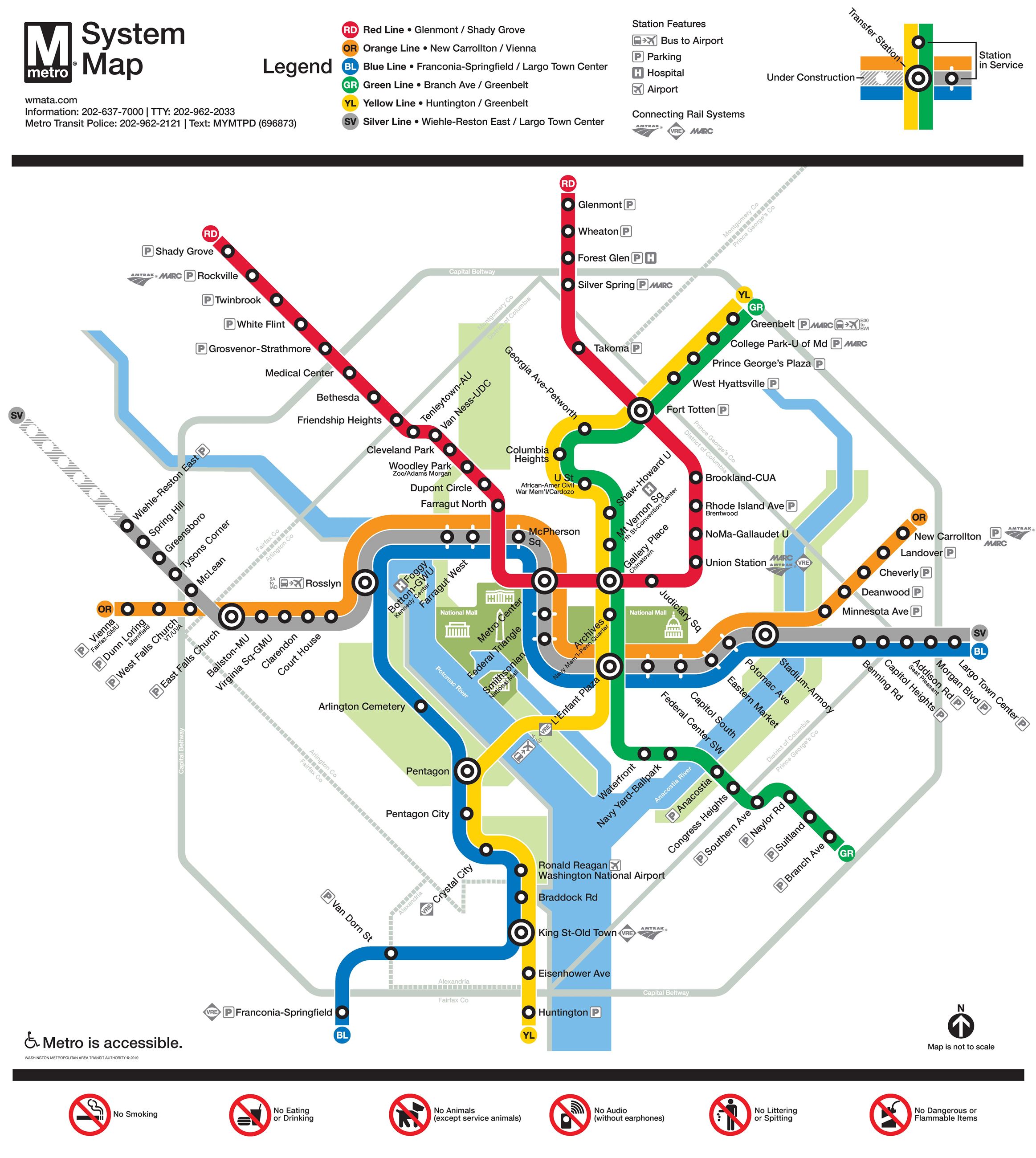 Small map of the DC Meto with colors showing different lines Opens in new window