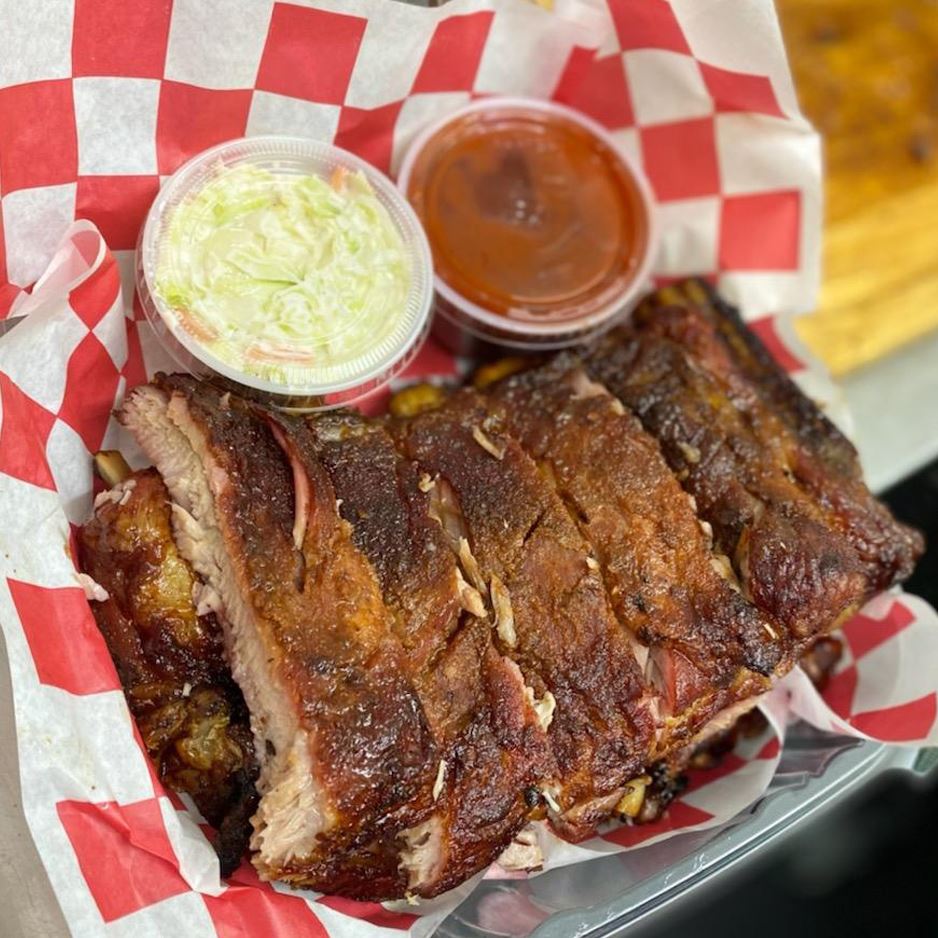 BBQ ribs and coleslaw