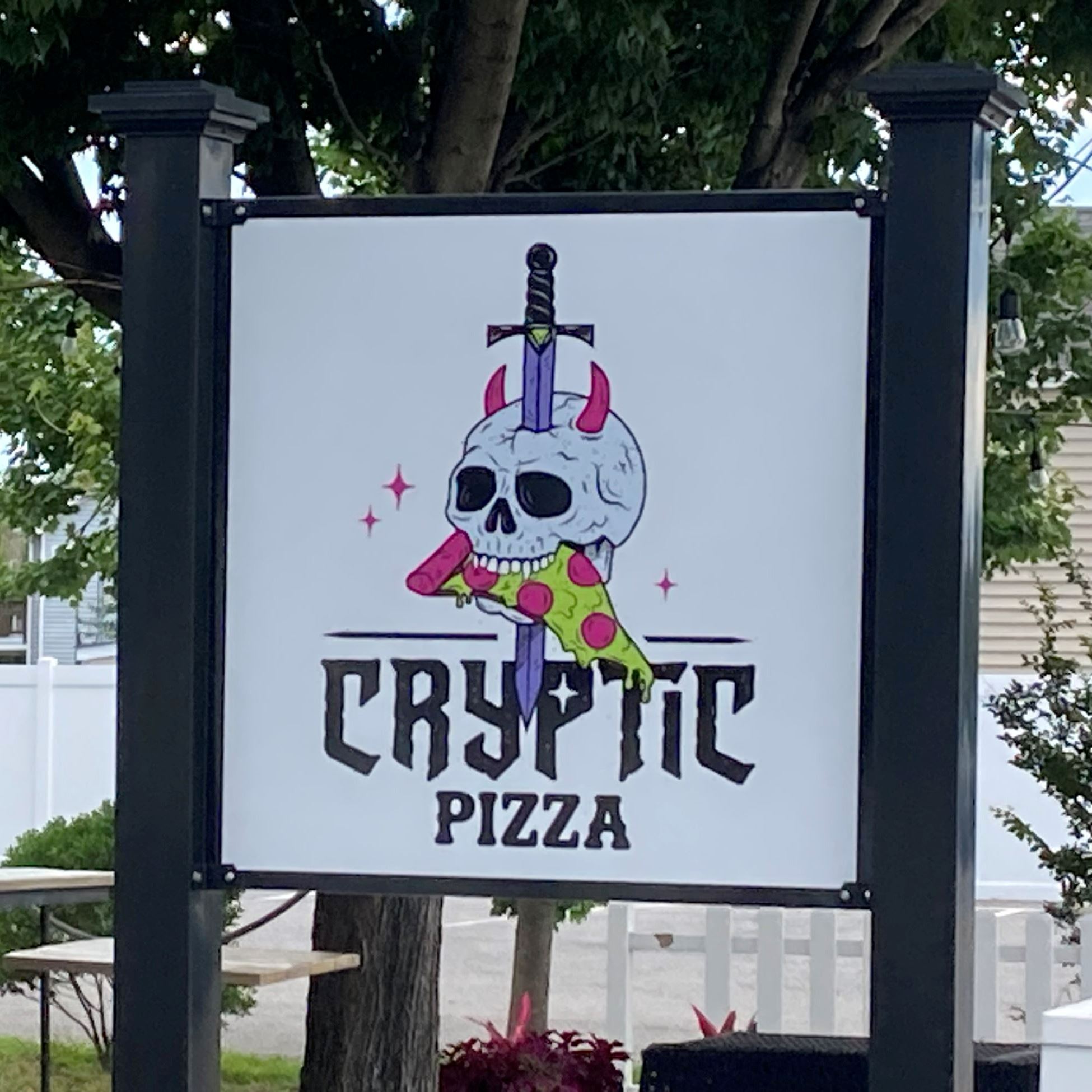 Sign for Cryptic Pizza