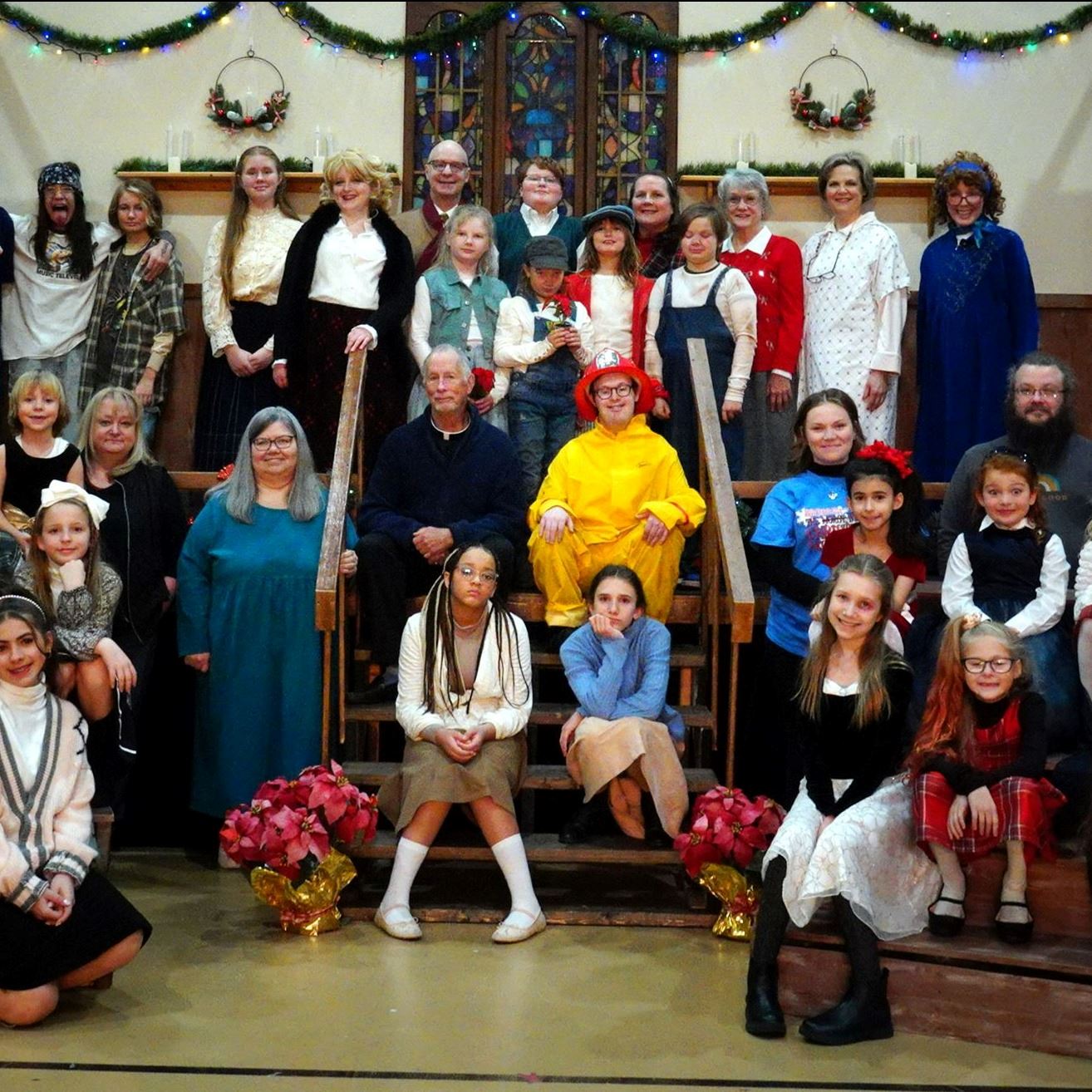 Photo of cast and crew for a play
